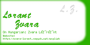 lorant zvara business card